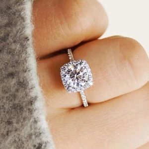 2CTW Diamond CZ White Gold Plated Ring. Sz 6 to 11
